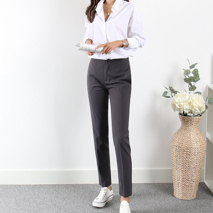 핏이 예쁘고 편한 어반이지 뒷밴딩팬츠 숏기본롱 3기장 빅사이즈여성의류 여성 스판 슬랙스 키작녀바지