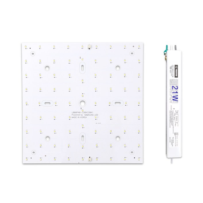 케빈라이팅 국산 삼성칩 조명 거실등 리폼 LED 모듈 미니방등 21W 210x210mm(1장)