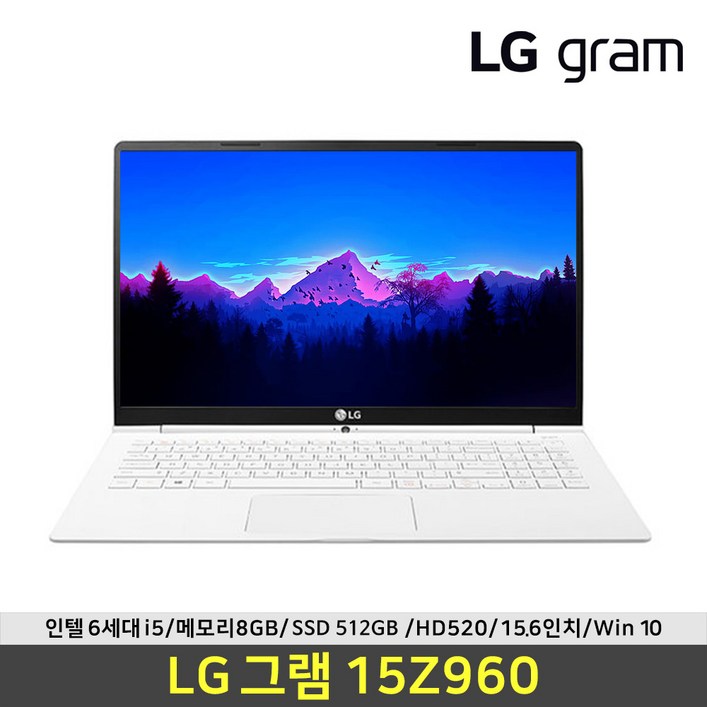 LG 그램 15Z960 i56200U 램8G 15.6인치 FHD 윈도우10, 15Z960, WIN10, 8GB, 512GB, 코어i5, 화이트