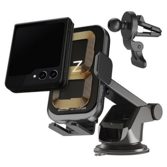 Z 차량용 고속 무선 충전 홀더 거치대 15W, 블랙