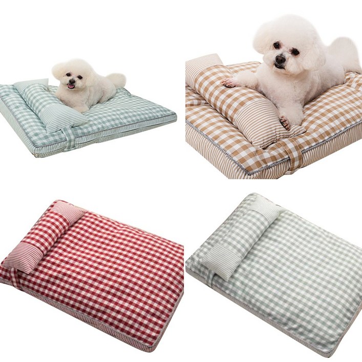 쓰리몰 사각 강아지 방석 애견 쿠션 고양이 침대 매트리스 커버 분리형 대,중,소