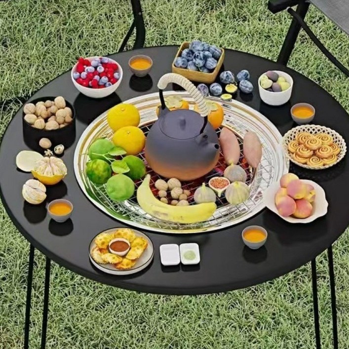 야외 바베큐 가정용 무연 바베큐 휴대용 접이식 바베큐 테이블 숯불 바베큐 야외 정원 난로 차 끓이기
