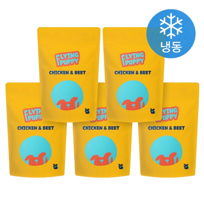 로켓프레시 플라잉퍼피 강아지 냉동 화식 사료, 400g, 5개, 닭