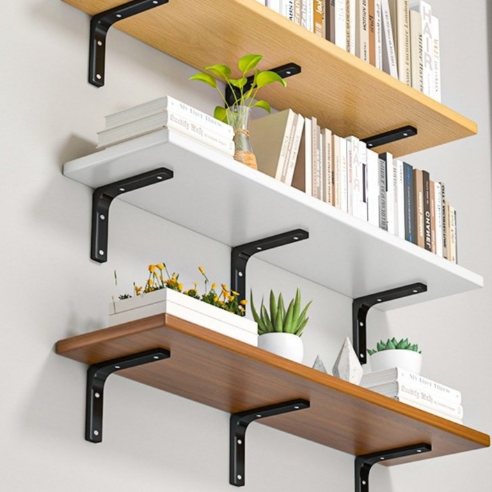 아이위크 벽선반 접이식 벽 부착 선반 책꽃이 장식, 1단, 화이트