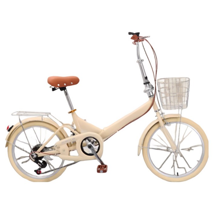 이센시아 접이식 자전거 경량 미니벨로 입문용 폴딩 출퇴근, 1개, 20cm, 베이지(휠 일반디자인)