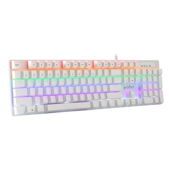 지클릭커 스페셜 기계식 유선 키보드, 화이트, GK510X, 적축