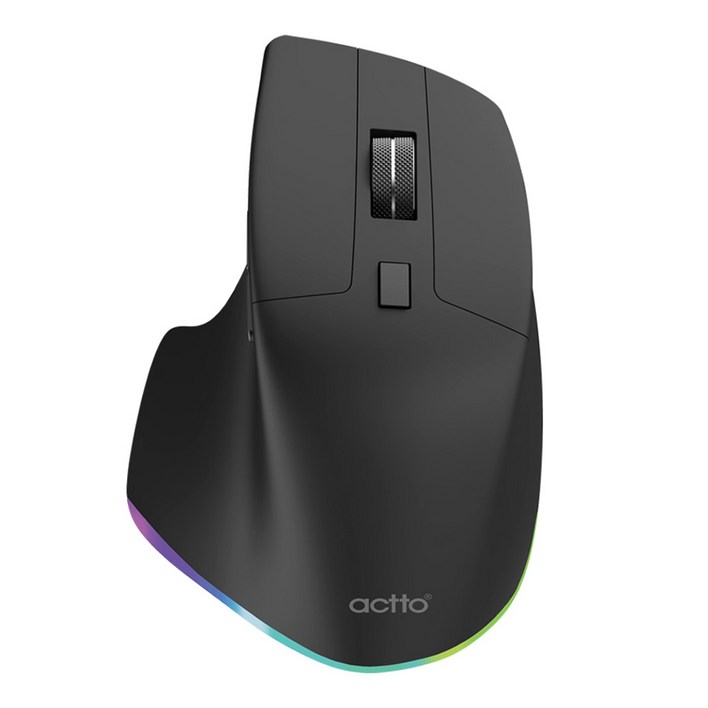 엑토 무선 저소음 충전식 세미 버티컬 마우스 BTM17, BTM17, 블랙