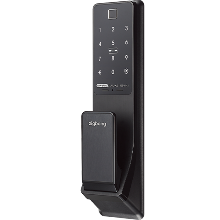 직방 지문 푸시풀 디지털 손잡이 있음 도어락 보강판 세트 SHPDP940