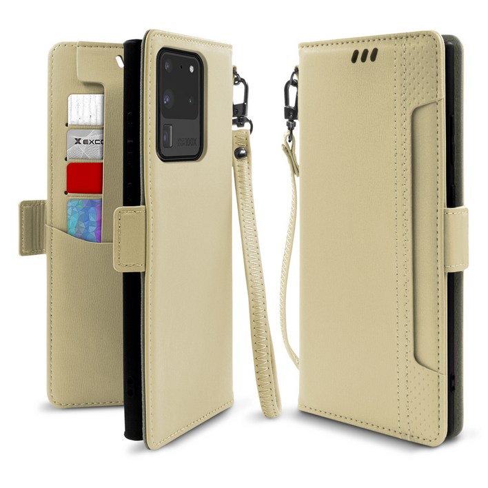 엑씨 마일드S 스트랩 카드수납 분실방지 가죽 다이어리 휴대폰 케이스