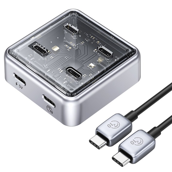 오리코 TypeC 10G C to C 무 유전원겸용 4포트 허브 0.5m XHJ4CG205