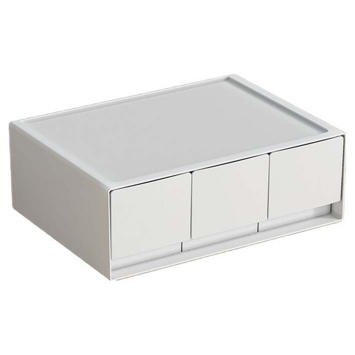 씨엠케이 심플 깔끔 데스크 수납장 1단, 화이트, 3개