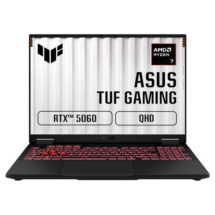 에이수스 2025 TUF 게이밍 A16 라이젠7 지포스 RTX 5060, Jaeger Gray, 512GB, 16GB, Free DOS, FA608UMQT043