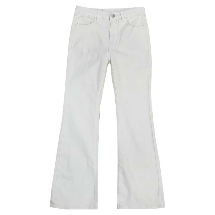 플랜데이 여성용 숏/롱 기장 치키 속밴딩 워싱 세미부츠컷 데님팬츠