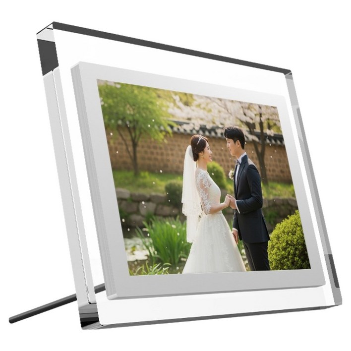 카멜 아크릴 프레임 터치 클라우드 디지털 액자 25.6cm, CPF1010AC, 화이트
