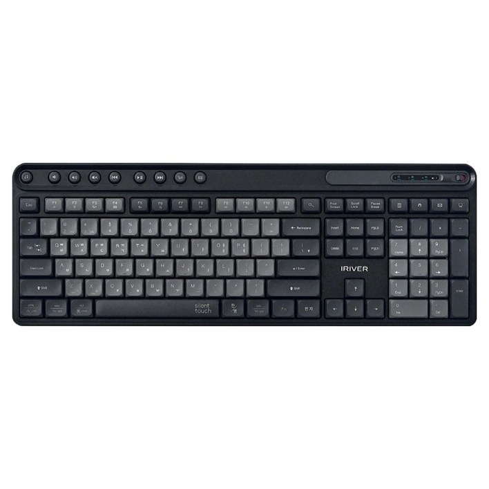 아이리버 Silent 듀얼모드 멀티페어링 블루투스 무소음 무선 키보드, 블랙, MWK601, 제조사축
