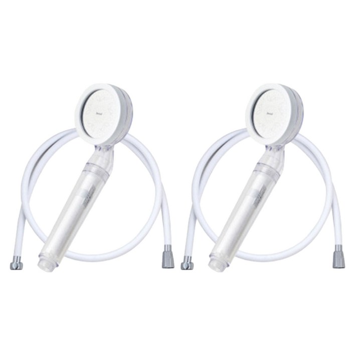 듀벨 샤워애 와이즈 샤워기 + 샤워호스 2m, 2개, 화이트