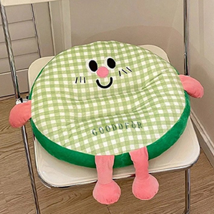 더플로우커머스 홈플로우 굿무드 스마일팝 체크 방석 원형