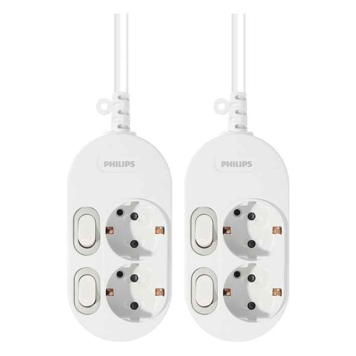 필립스 개별 스위치 멀티탭 2구 CHP3121W61, 1.5m, 혼합색상, 2개