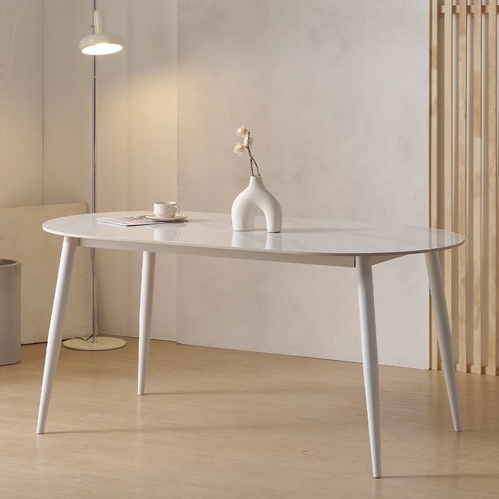 공간사이 루키 세라믹 타원 식탁 방문설치