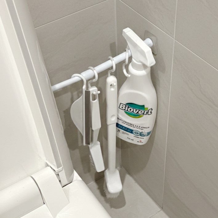 홈튜디오 무타공 공중부양 압축봉 청소솔 6종세트, 화이트, 1세트