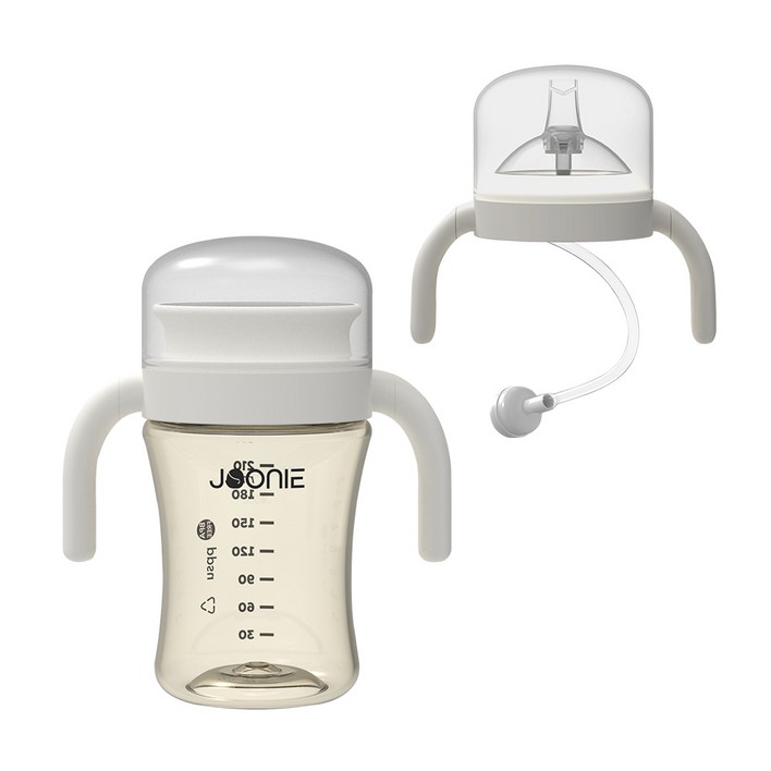 주니 360 PPSU 자기주도컵 210ml 빨대컵 헤드 세트, 화이트, 1세트