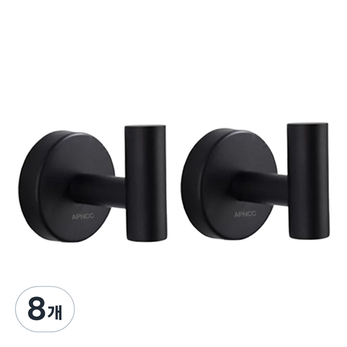 앞날창창 고급형 벽걸이 다용도 후크 걸이, 블랙, 8개