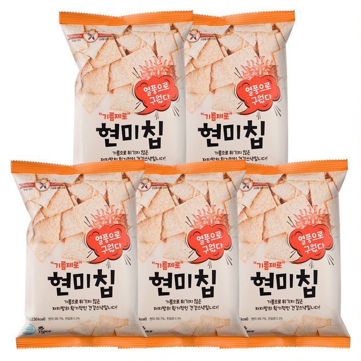 기름제로현미칩 국산, 60g, 5개 기름제로현미칩 국산, 60g, 5개