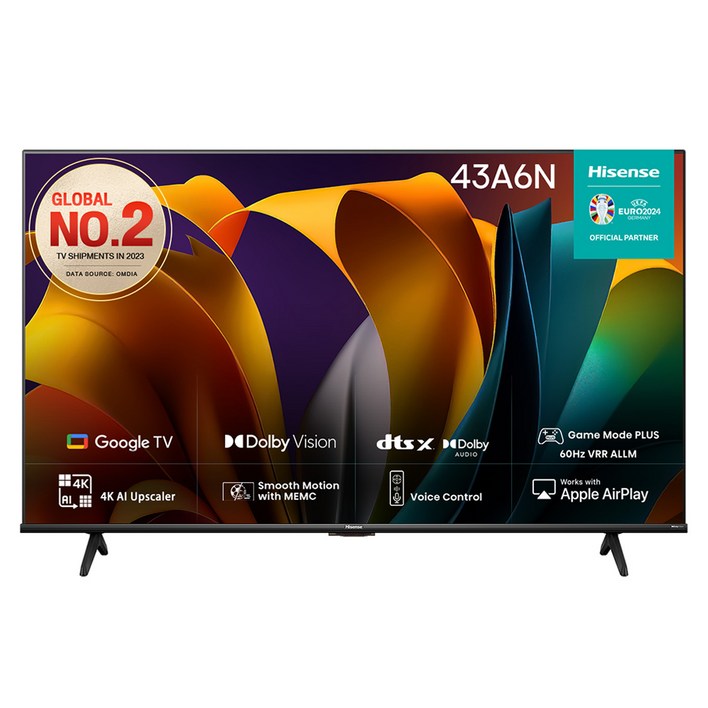 HISENSE 4K UHD LED 스마트TV 43A6N, 108cm43인치, 43A6N, 스탠드형, 고객직접설치 HISENSE 4K UHD LED 스마트TV 43A6N, 108cm43인치, 43A6N, 스탠드형, 고객직접설치