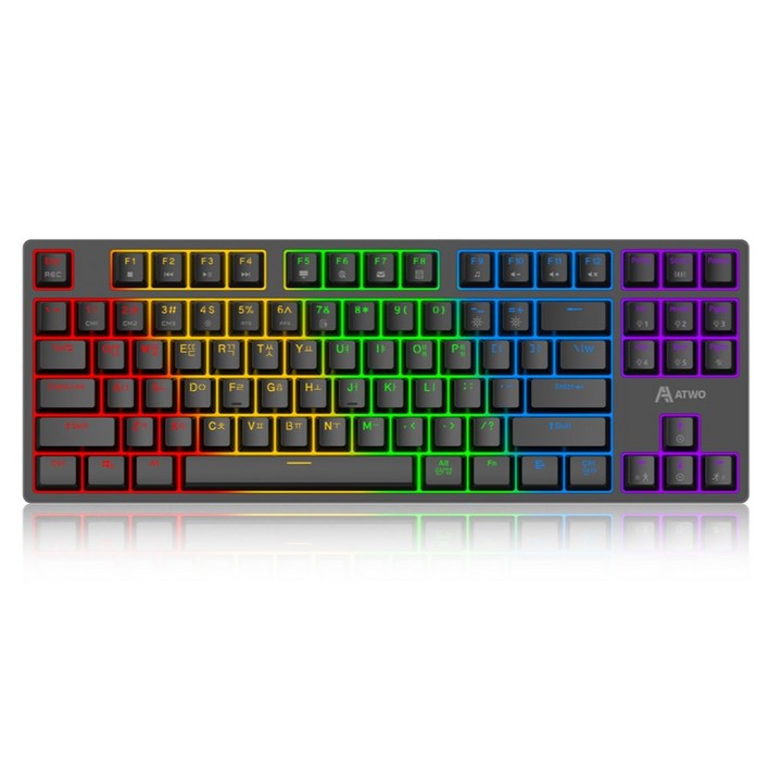 에이투 유선 텐키리스 기계식 게이밍 키보드, 블랙, AG0301, 적축