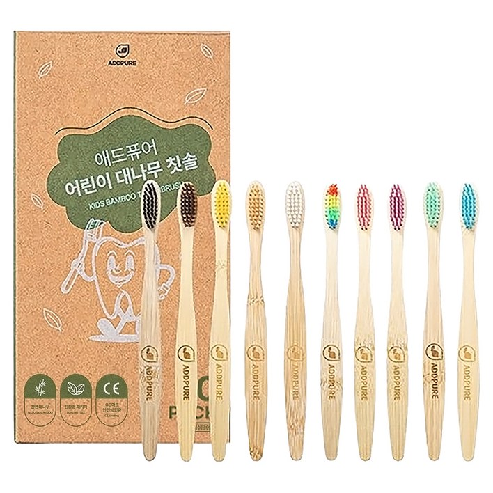 애드퓨어 치과위생사가 만든 어린이 대나무칫솔 컬러믹스