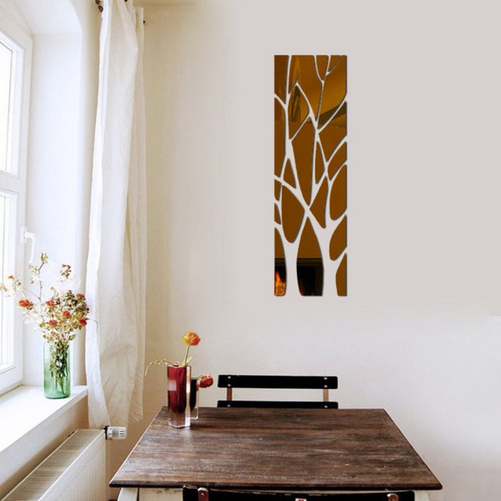 또드림 접착식 나뭇가지 거울 벽 장식 스티커 소형