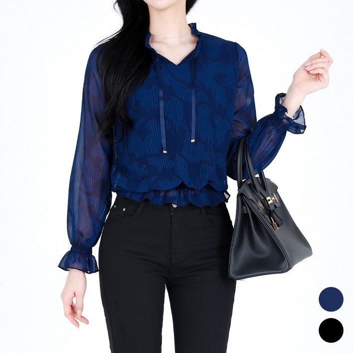 모이르벨라 여성용 안크 플라워 블라우스 T25FW2-A2211