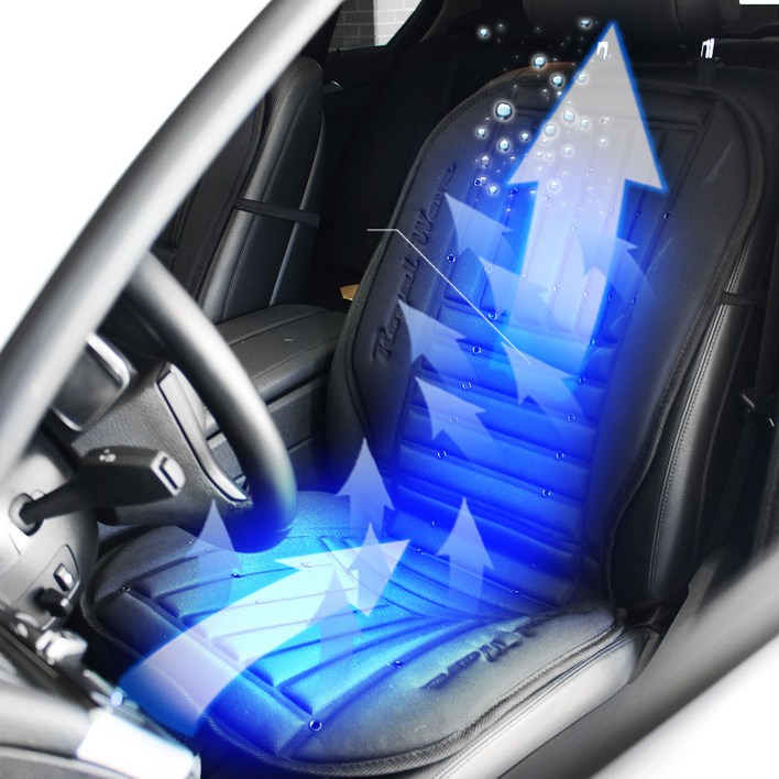 지엠지모터스 통풍시트 쿨링시트 저소음 바람방석 12V24V 겸용 전차종 사용가능 프리미엄 시원한 자동차시트커버, 1개, 1224v겸용 블랙