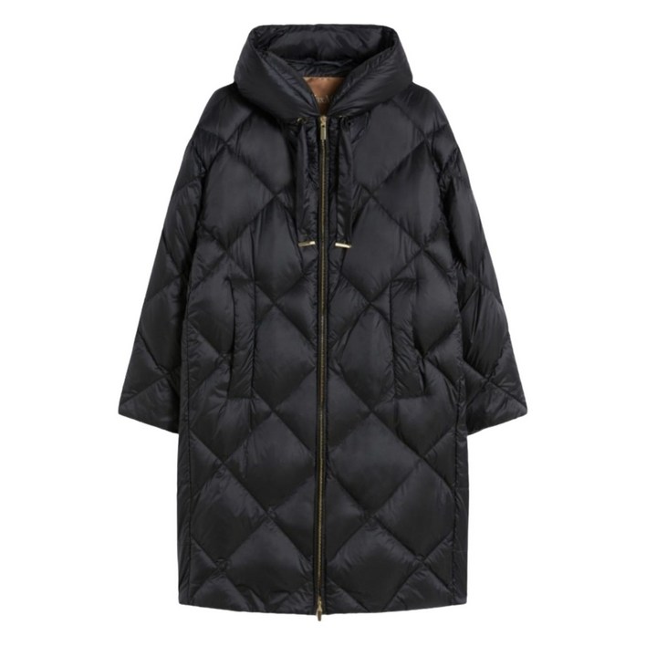 막스마라 퀼팅 후드 코트