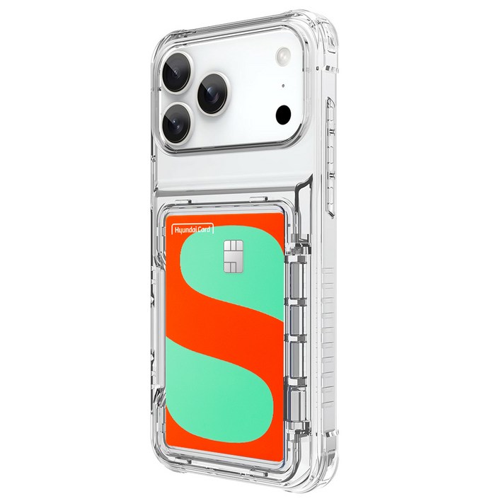 솔리스팅 반자동 카드수납 4장 갤럭시S25 S24 S23 엣지 아이폰 17 프로 맥스 에어 크리스탈 투명 케이스