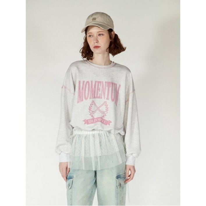 레코브 25배색 스티치 레터링 맨투맨 LC41E4LT020X