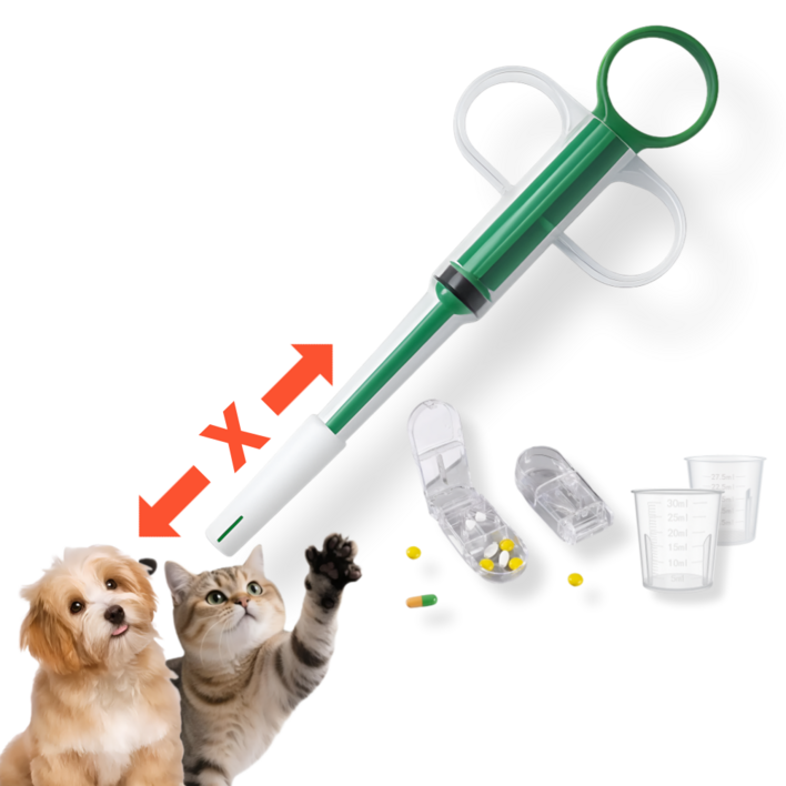 린어펫 강아지 고양이 올인원 일체형 투약기 키트, 1개, 그린