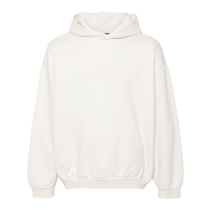 발렌시아가 로고 자수 코튼 후디