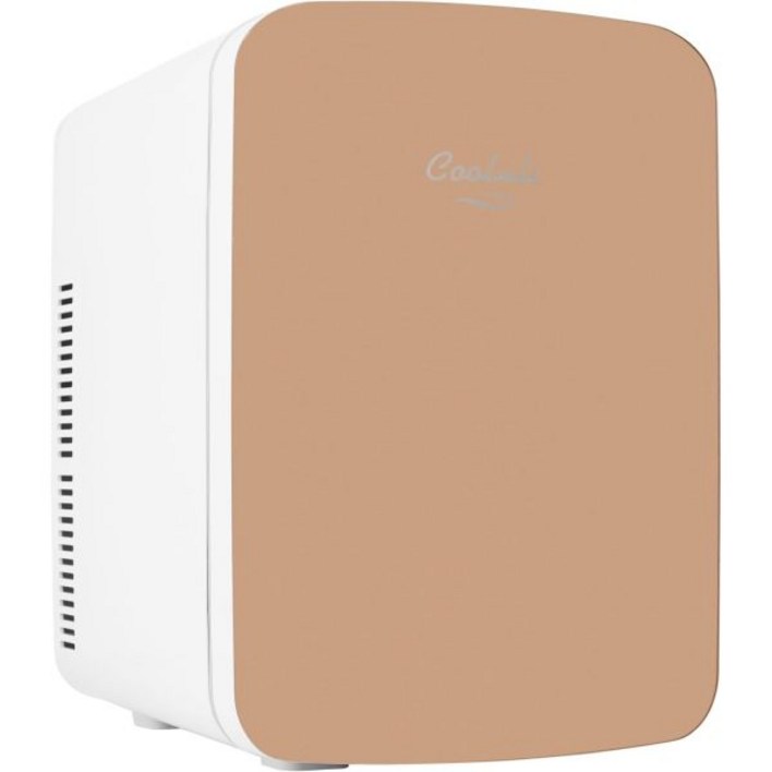 Cooluli침실용 쿨리 10L 미니 냉장고 자동차 오피스 데스크 대학 기숙사 방 음식 음료 스킨케어 뷰티 메이크업용 12v 휴대용 쿨러 워머 유리 전면이 있는 AC/DC 소형