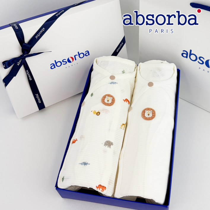 압소바 신생아 출산 선물세트 저고리 2종 선물포장 쇼핑백포함