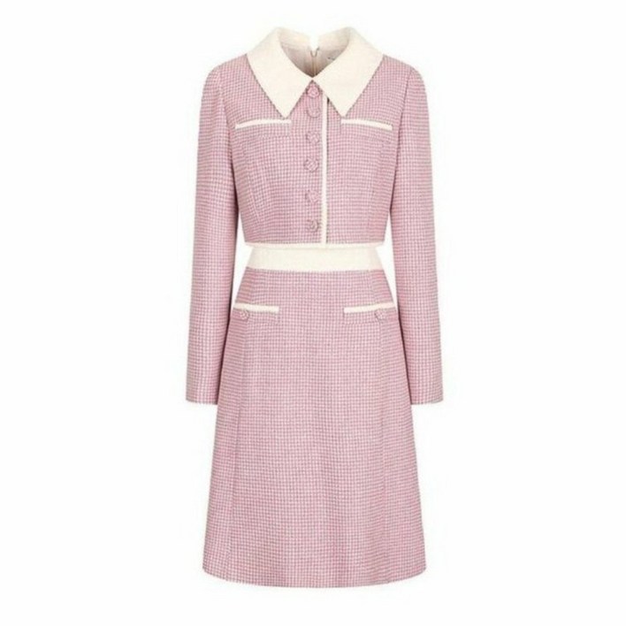 JJ JIGOTT JJ지고트솔리드 배색 트위드 원피스 GNAA0OP12DGDH2413573