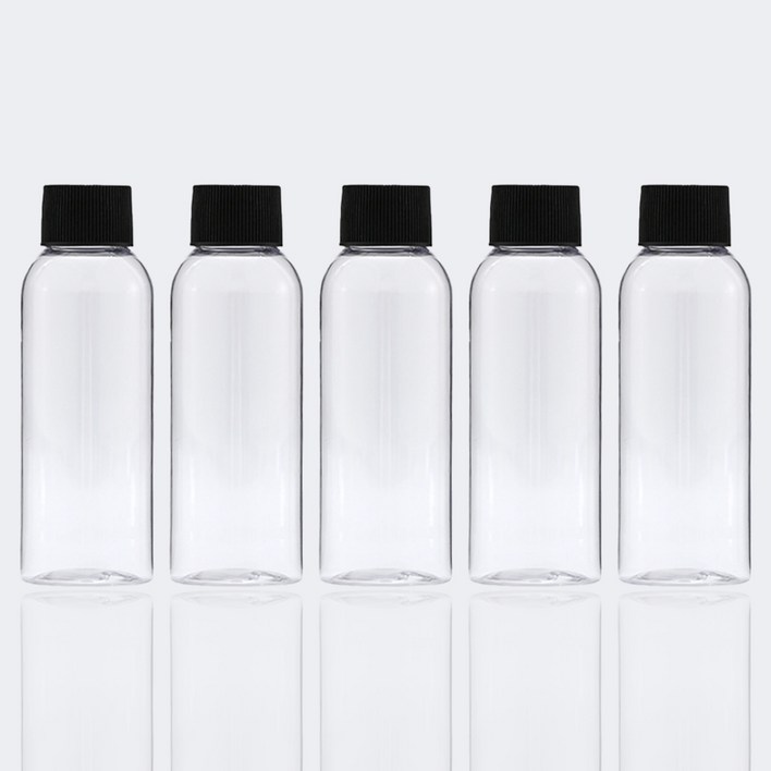 단마개 공병 PET 용기 투명 플라스틱 여행용 소분 5개