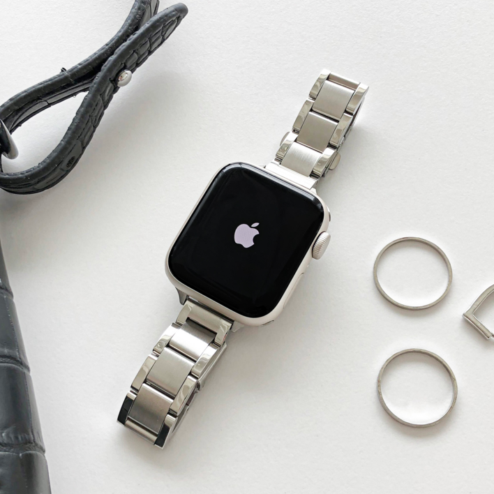 링고룸 애플워치 호환 글로시 메탈 스트랩 밴드