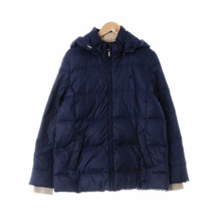 0128 빈폴 데님블루 덕다운 소매니트배색패딩점퍼 100