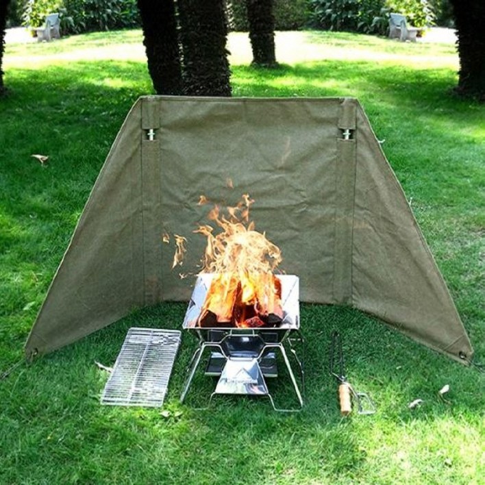 캠핑 윈드스크린 미니 소형 가림막 버너 스토브 바람막이 화로대 파이어 불멍 가리개 세트