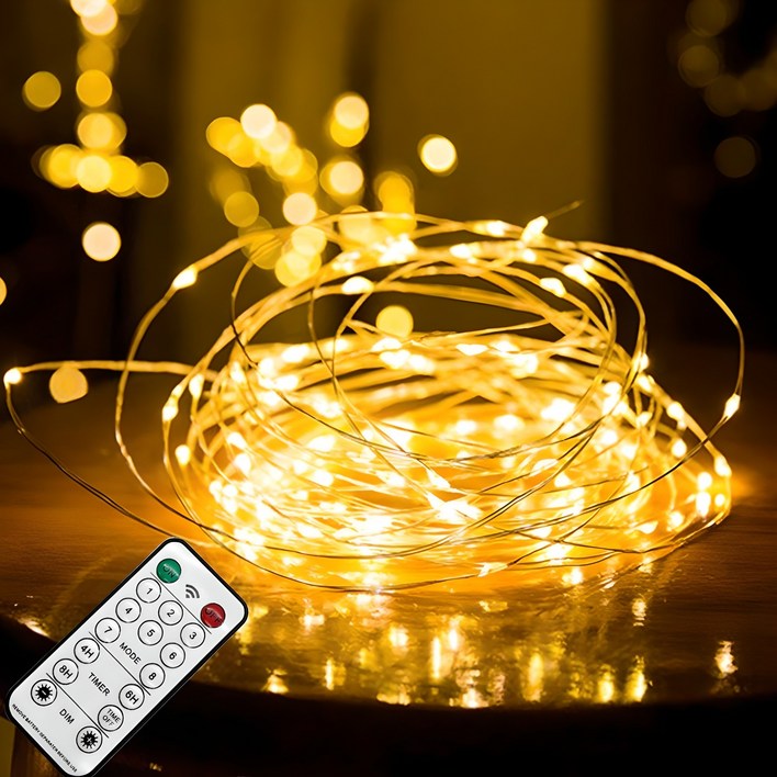 홈데코 LED USB 감성조명 와이어 전구 100구 리모콘, 전구색, 1개