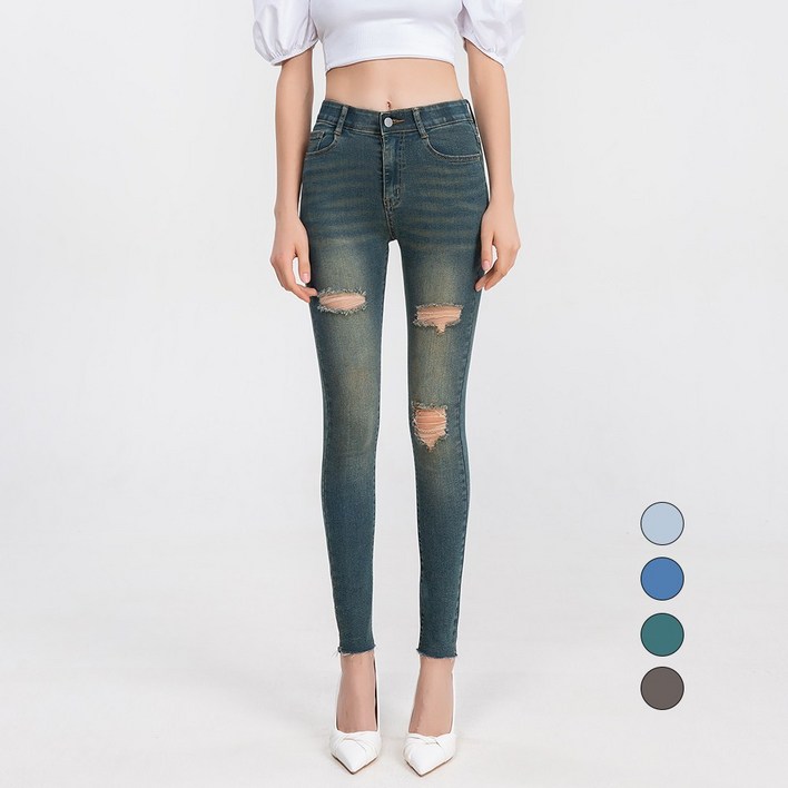 여성 스판좋은 [숏 기본 롱] 인밴드 스키니진