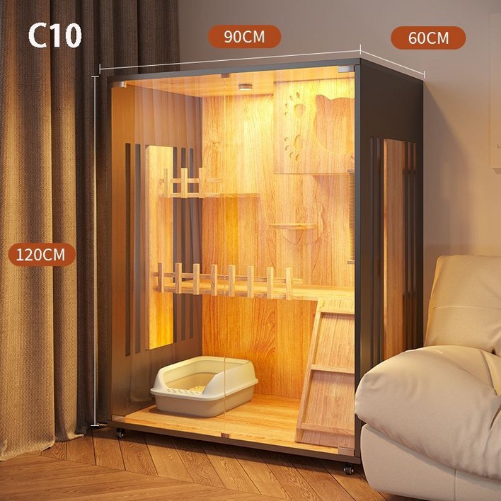 고양이 호텔 빌라 호텔장 고급 대형 책장형 케이지 방수 노묘 새끼고양이 벽타기, 우드 ST C1 1..., 1세트