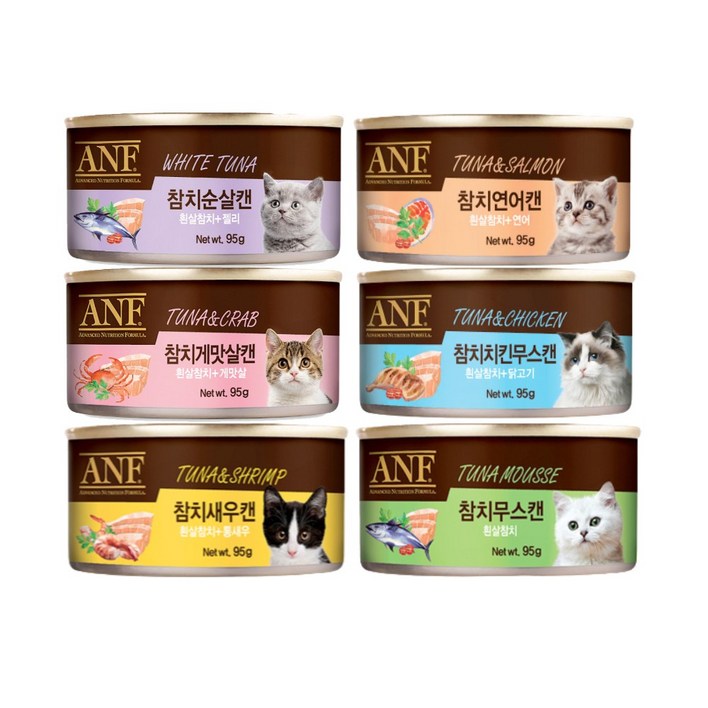 ANF 고양이 캔 간식 모음 참치 치킨 순살 새우 게맛살 무스 CAN 버라이어티 믹스