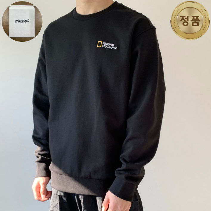 백화점 정품 내셔널지오그래픽 폴하스 스몰로고 맨투맨 MANOL 의류 파우치 추가증정 NUSW
